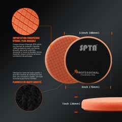 SPTA buffing pads Blue T60 moderate-cut for swirl-free finishing.