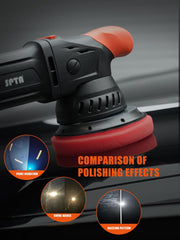 SPTA car detail polishing kit in use with multiple pads on a vehicle