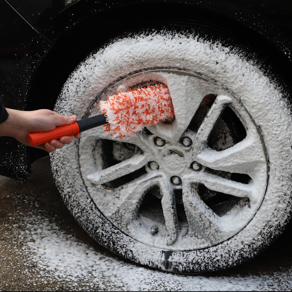 Cleaning narrow spaces between rims with SPTA brush
