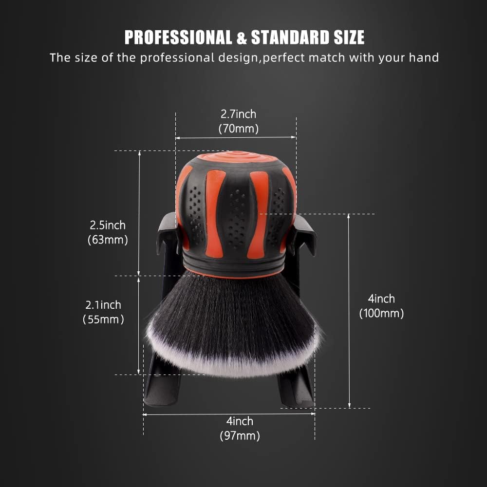 SPTA detail brush with no metal parts protects leather and surfaces during cleaning.