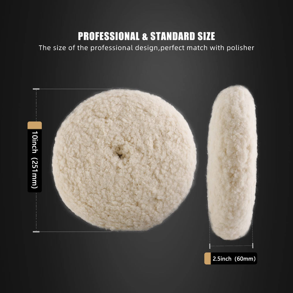 SPTA double-side wool pad 200mm with 5/8-11 thread for versatile cutting and waxing.