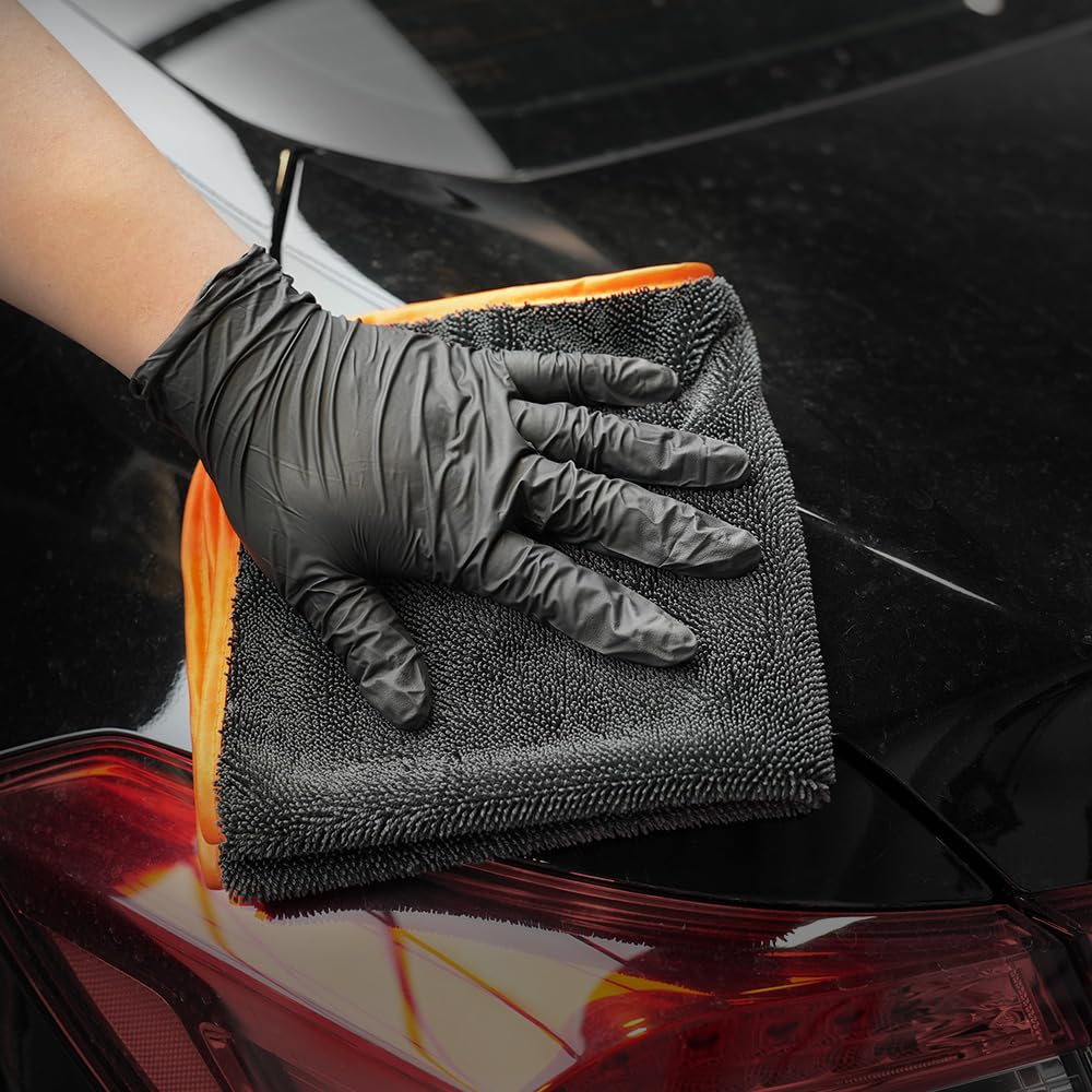 SPTA microfiber car drying towel detailing-kit gray complete drying solution on hand.
