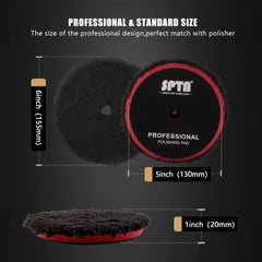 SPTA microfiber polishing pad 5inch finishing disc delivers high gloss and smooth finish