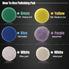 SPTA blue polish pad delivers fine correction for smooth finishing on curved panels