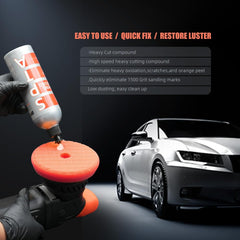 Before and after swirls removal with SPTA Mix Polishing Compound