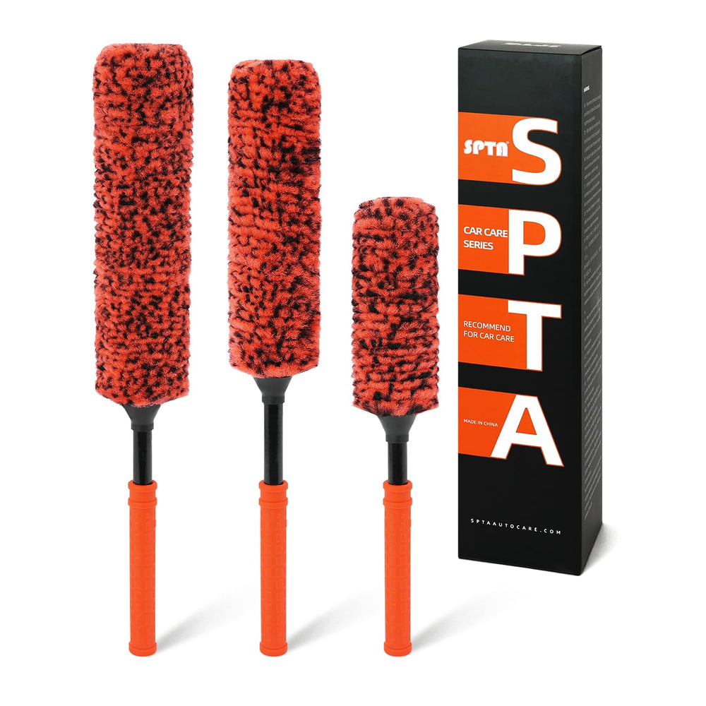 SPTA Rim Cleaner Brush 3pc flat spoke enables precise access to tight rim areas.