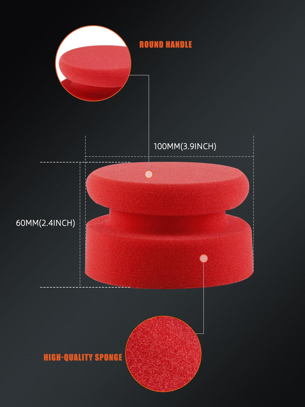 SPTA six-pack foam pads for controlled application and glossy tire dressing.