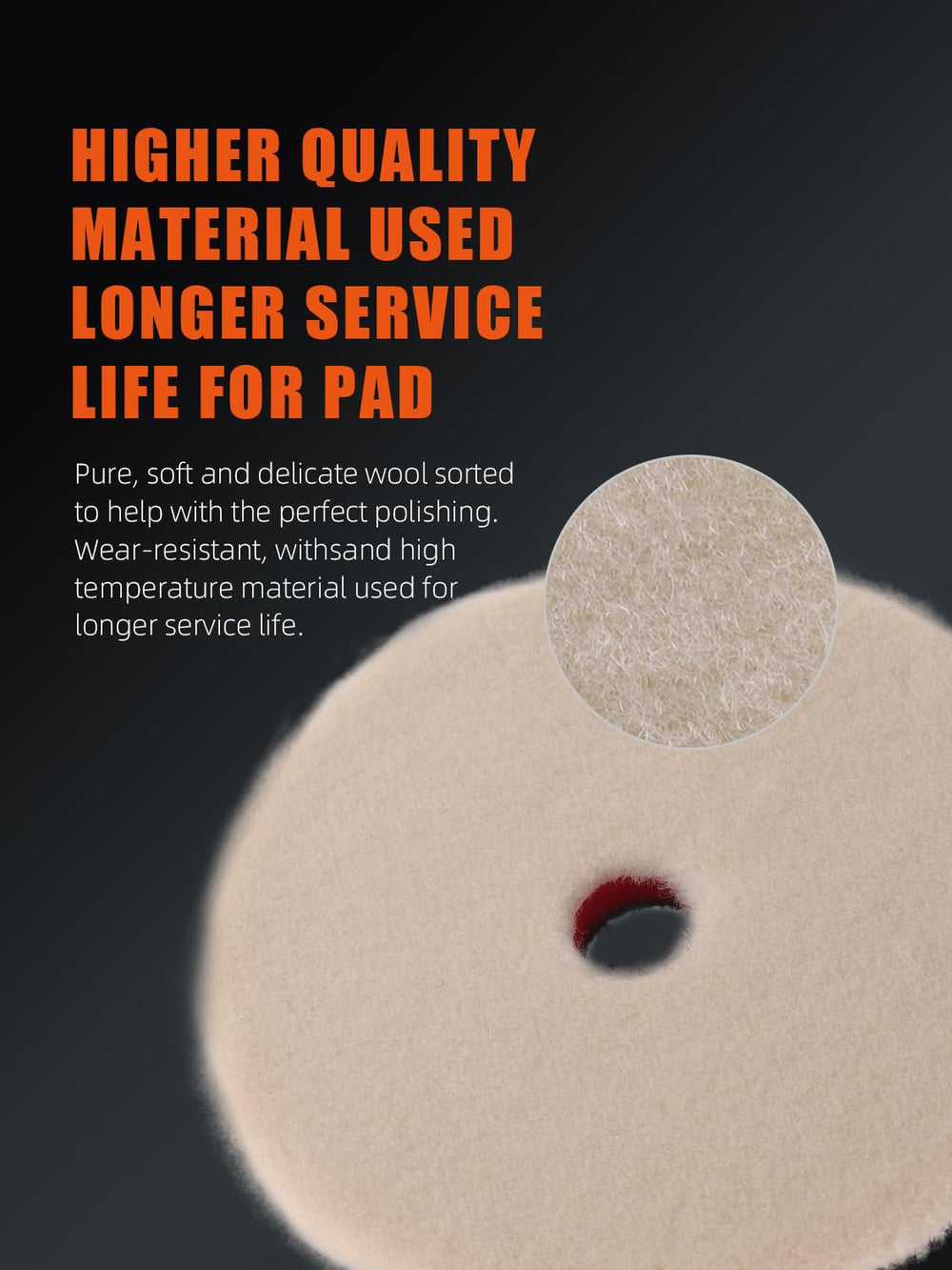 SPTA T130 heavy-cut lamb-wool pad for oxidation removal.