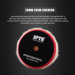 SPTA wool cutting pad versus foam pad comparative image