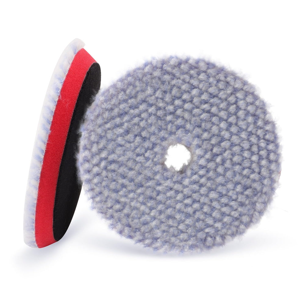 SPTA 6-inch blue coarse wool pad mounted on car polisher for heavy cutting