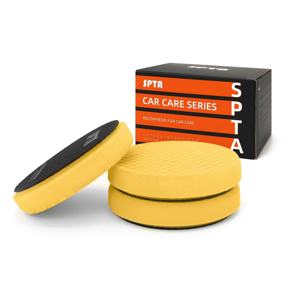 SPTA Yellow T80 polishing pad—6.5-inch face for swirl-free buffing.