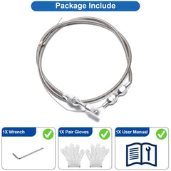 Spurtar kit contents including cable, wrench, manual and gloves