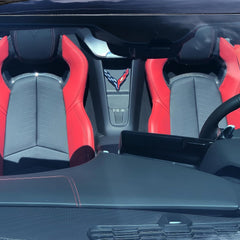 SR1 Performance C8 emblem crossed-flag-detail highlights authentic Corvette styling and licensed design.