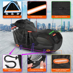 SRIMMIT motorcycle cover with silver nano coating shields UV and fading