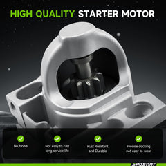 Close-up of Srosant starter components and build quality