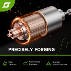 Srosant starter for Chevrolet Tahoe engine bay, potential for improved cold-start reliability.