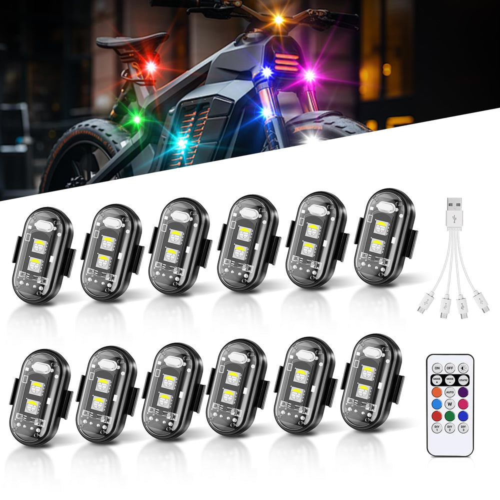 SS VISION 12Pcs Wireless LED Strobe Lights for versatile emergency signaling outdoors.