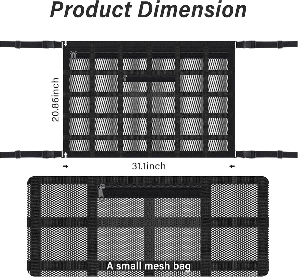 SSNNUU double-layer polyester mesh offers durable storage with clear item visibility.