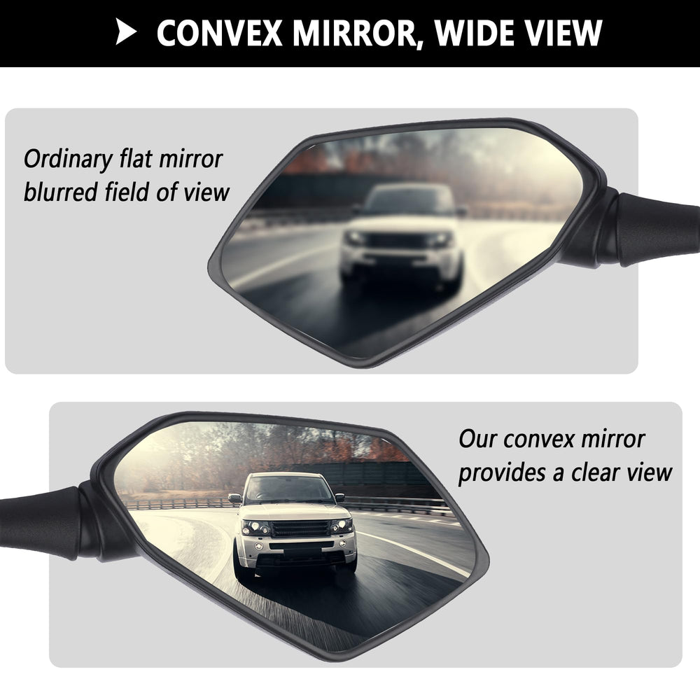 SSNNUU HD convex mirror expands the field of view for safer riding.