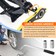 SSNNUU lug wrench with multiple sockets speeds nut detachment.