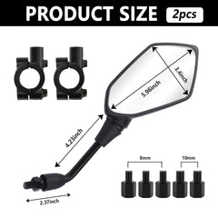 SSNNUU motorcycle mirrors offer 360-degree adjustability for precise viewing angles.