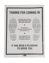 SSWBasics disposable auto floor mats in a case of 500 protect interiors during service.
