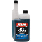 STA-BIL Marine Fuel System Treatment bottle ready for the boat engine