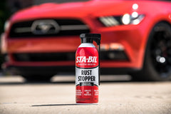 STA-BIL Rust Stopper demonstrates trailer rust protection in use.