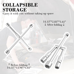 Stacool foldable 4-way lug wrench in 23mm for larger lug nuts.