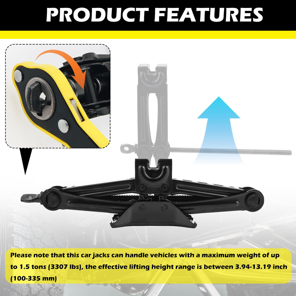 Stacool folded scissor jack shows compact storage