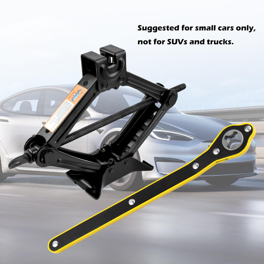 Stacool packaging includes jack and wrench for roadside repairs