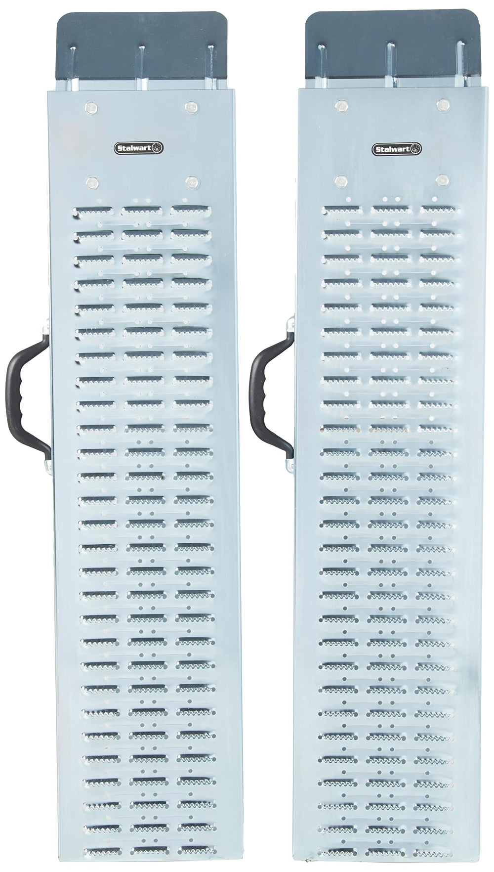Stalwart loading ramps skid-resistant tread close-up shows secure traction.