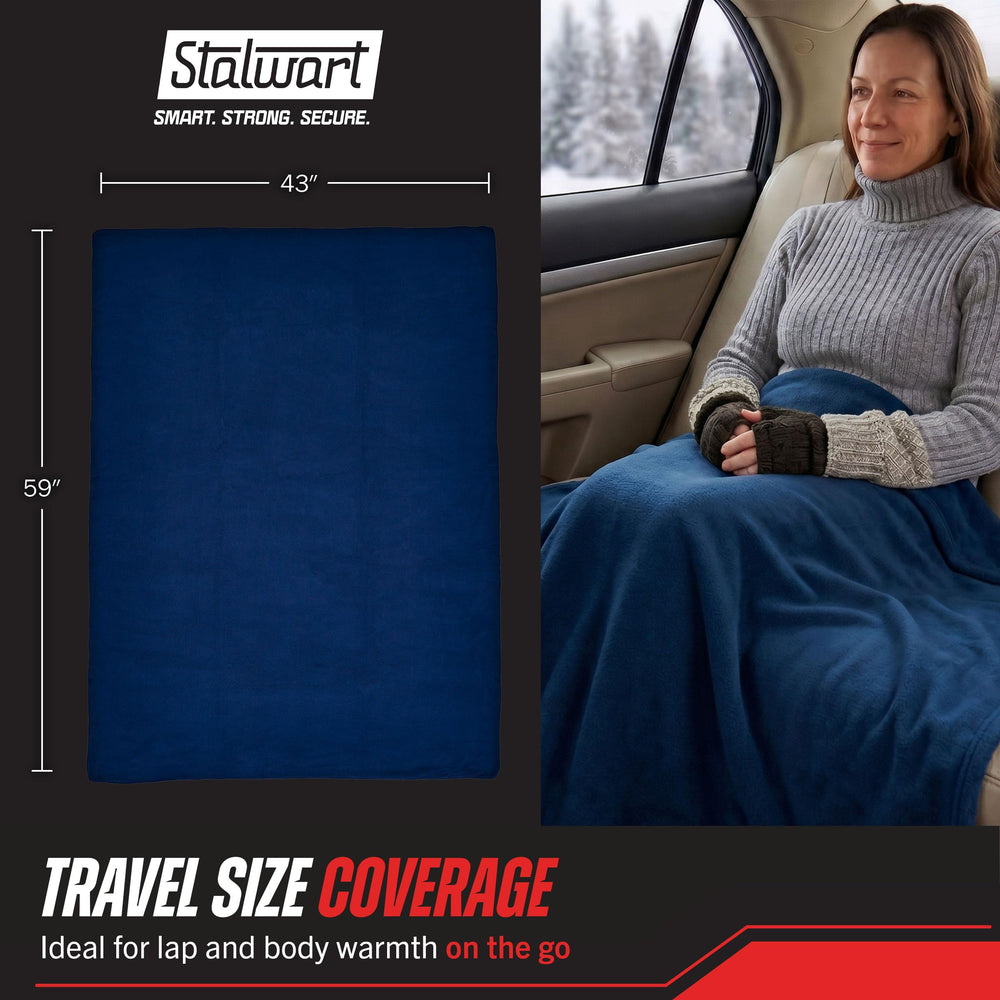 Stalwart travel blanket on front seats for chilly commutes and trips