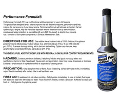 Stanadyne Performance Formula bottle pour, demonstrating easy dosing for consistent protection.