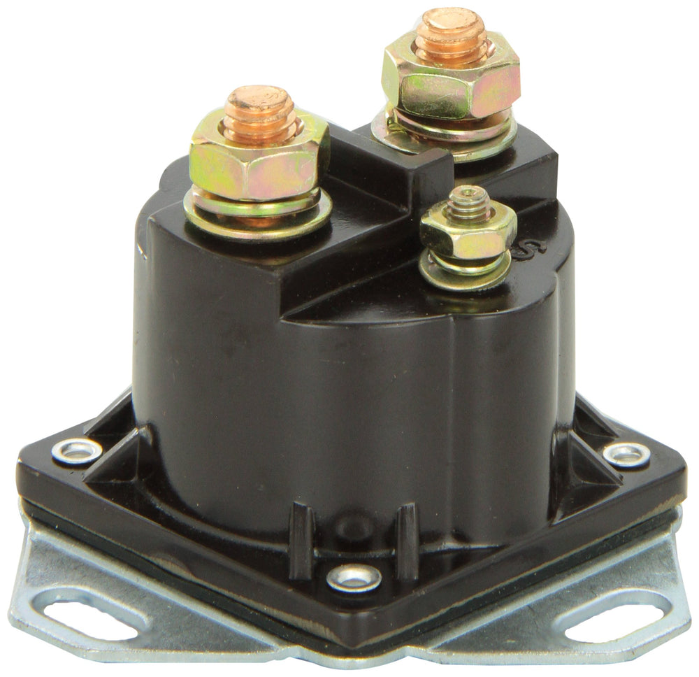 Standard Motor Products SS598T starter solenoid front view showing rugged build for reliable ignition.