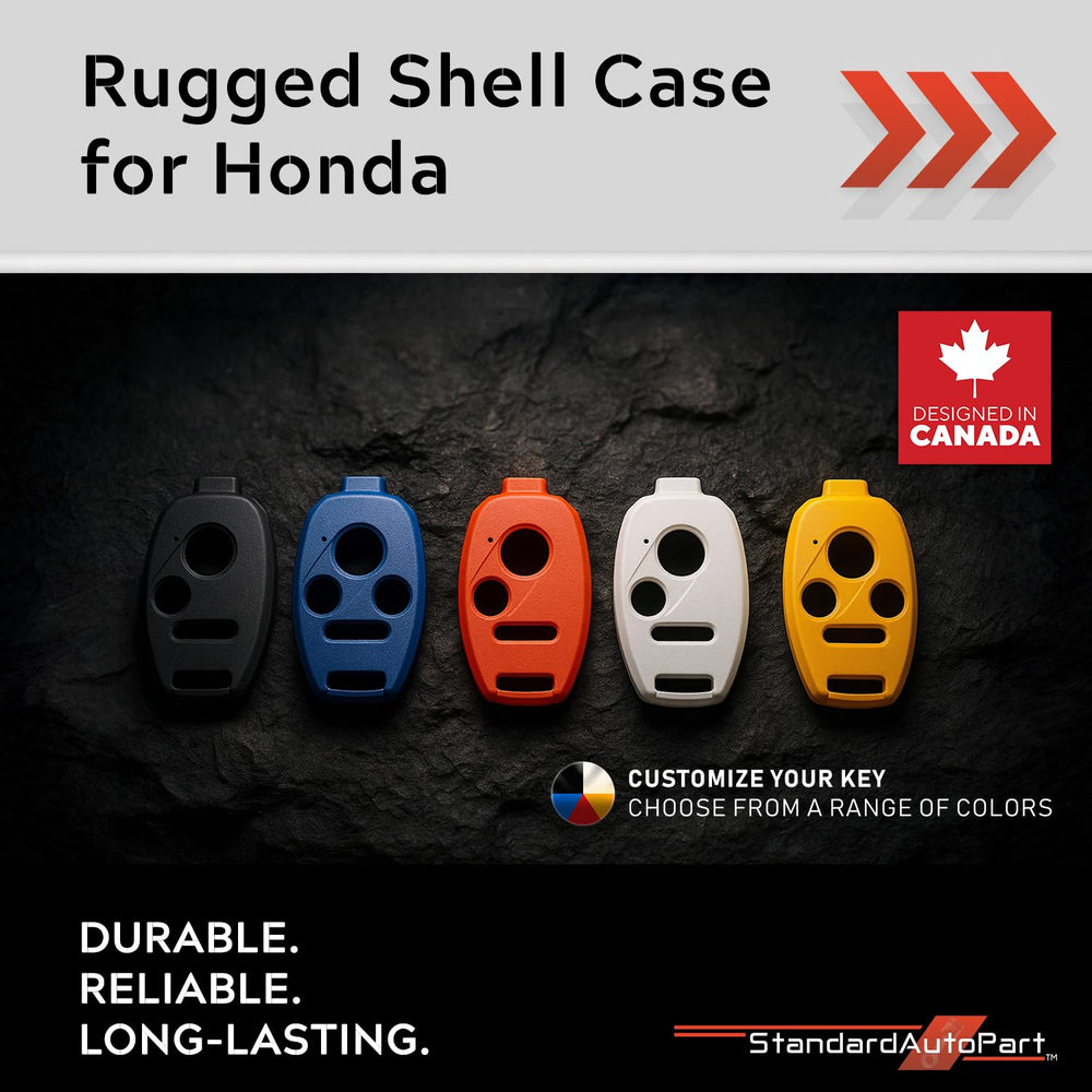 StandardAutoPart Honda key fob shell red 3-button back view, seamless fit guaranteed.