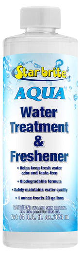 STAR BRITE Aqua Water Treatment & Freshener bottle ready to treat potable water.