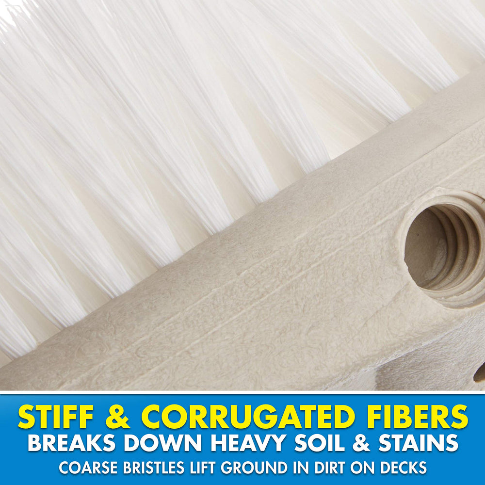 STAR BRITE cleaning brush on a boat deck for swift marine cleaning.