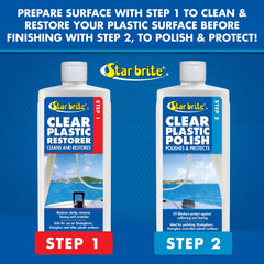 STAR BRITE Clear Plastic Polish Step 2 UV shield protects against yellowing over time