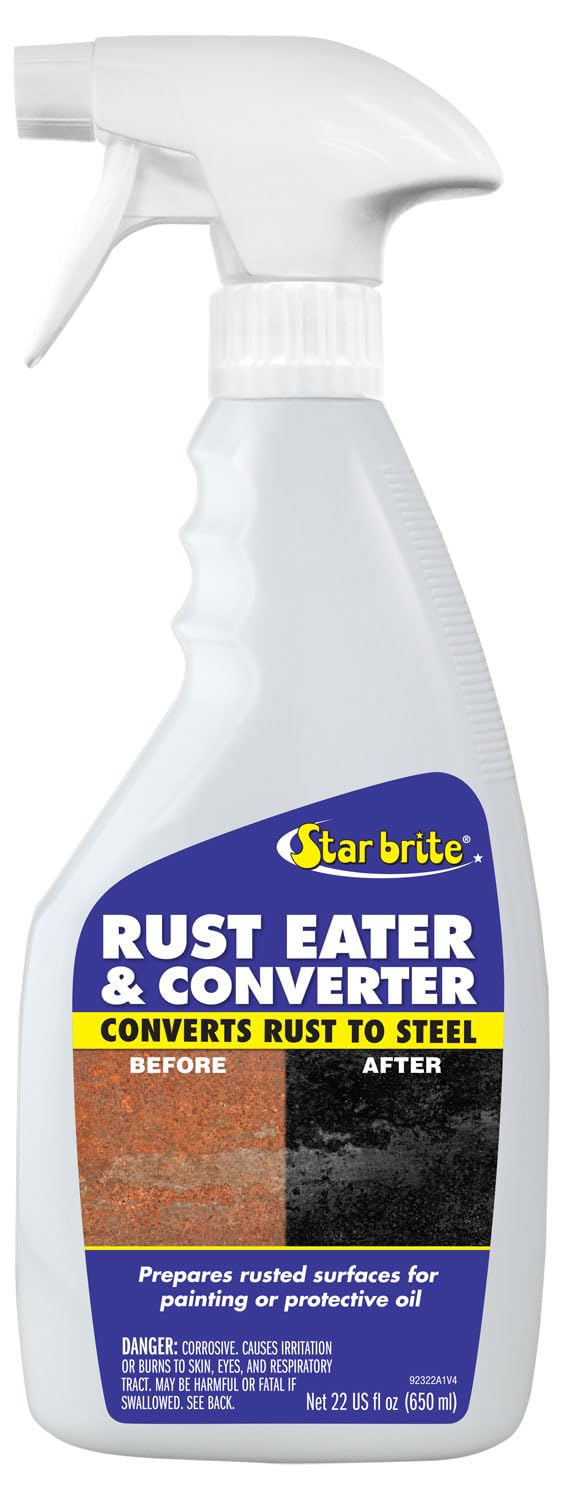 STAR BRITE Rust Eater 22oz bottle ready for rust removal on metal surfaces.