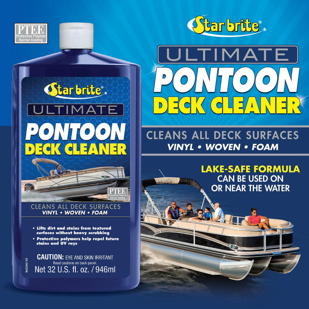 STAR BRITE Pontoon Deck Cleaner on fiberglass surface after cleaning