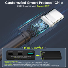 STARGEAR Starlink Mini Cable uses 16AWG wiring for durable power delivery.