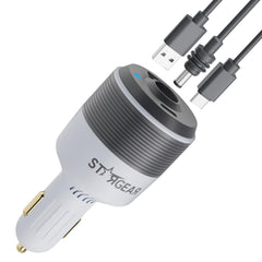 STARGEAR Starlink Mini Car Adapter front view with 24V output and USB ports.