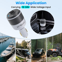 STARGEAR Starlink Mini Car Adapter in action on an RV trip providing reliable power.
