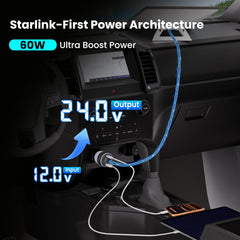 STARGEAR Starlink Mini Car Adapter side view showing compact design for mobile use.