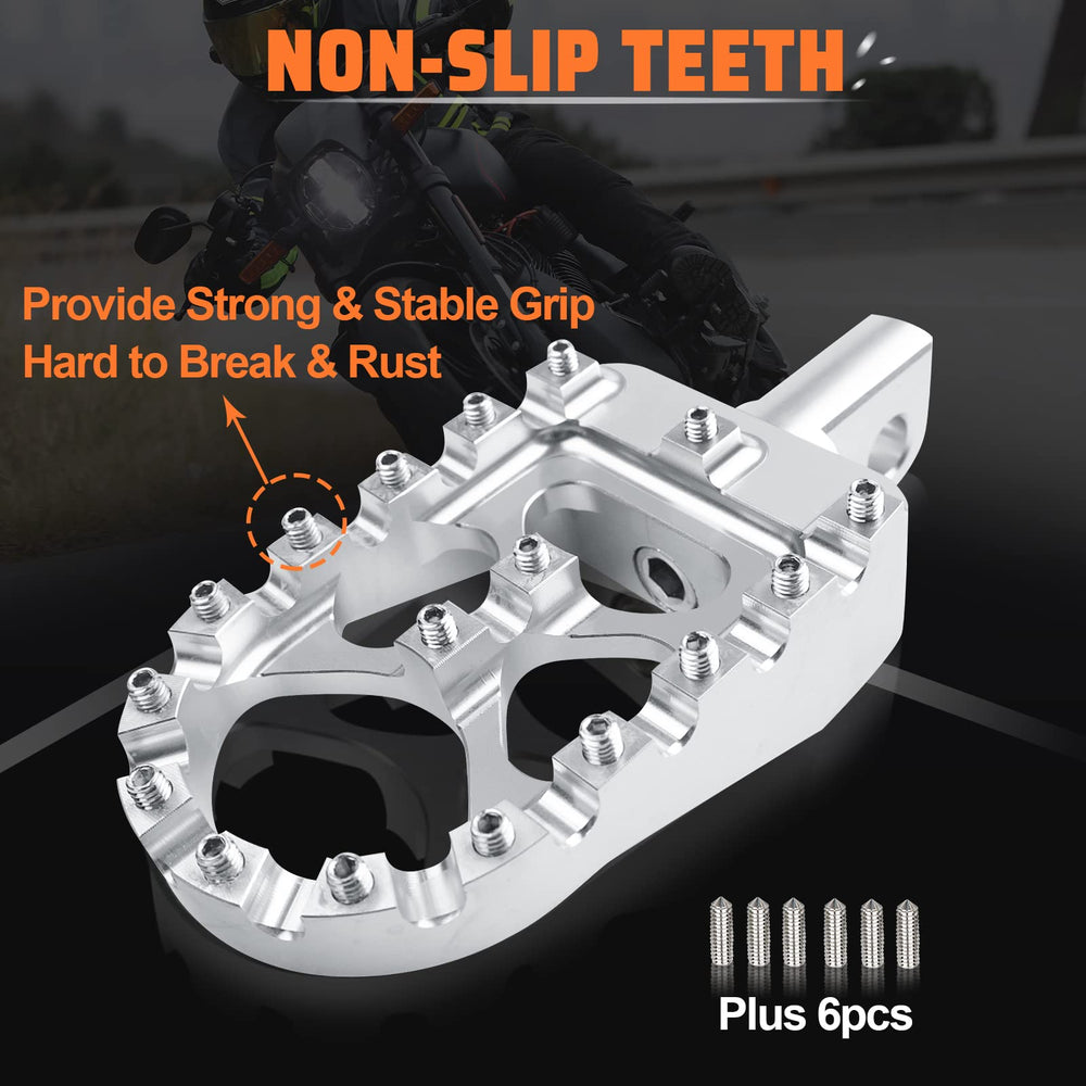 StarknightMT adjustable 360° foot pegs for customizable riding angles.