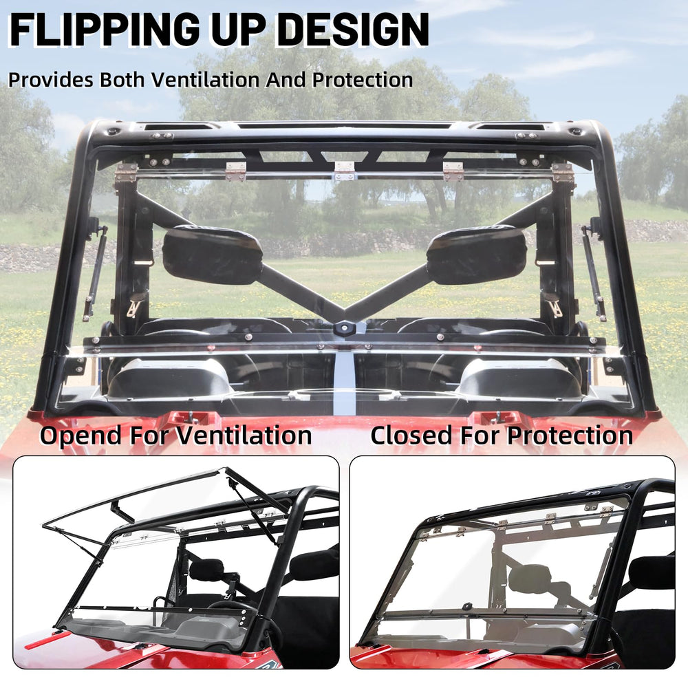 StarknightMT hard-coated windshield resists scratches from brush and rocks for lasting clarity.