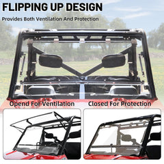 StarknightMT hard-coated windshield resists scratches from brush and rocks for lasting clarity.