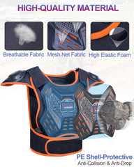 StarknightMT Kids Dirt Bike Gear chest protector back view demonstrates full-back protection.