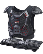 StarknightMT kids chest protector front view with breathable shell for safer rides.